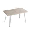 Mesa retangular extensa Berg bico nordish pernas brancas, 76cm (alta) 80cm (largura) 140-180-220cm (largo)