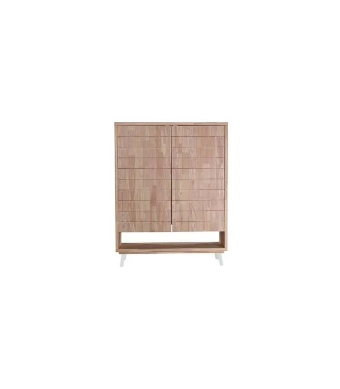 Consola alta Berg 2 puertas, roble nordish/blanco