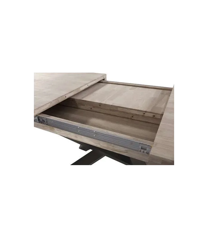 Mesa extensible Xena roble honey/negro, 160-240cm