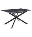 Mesa retangular extensa Vulcan black finish, 75cm (alta) 140-180cm (largura) 80cm (largo)