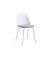 Pack de 4 sillas Happy para salón, cocina o terraza acabado blanco/gris, 80cm(alto) 45cm(ancho) 55cm(fondo).