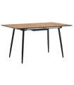 Mesa retangular extensa Md-Artic acabamento carvalho/preto, 75cm (alta ) 100/140cm (largura) 100cm (largo)