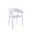 Pack de 4 sillones Bari para salón, cocina o terraza acabado blanco, 73.5cm(alto) 54cm(ancho) 50.5cm(fondo).
