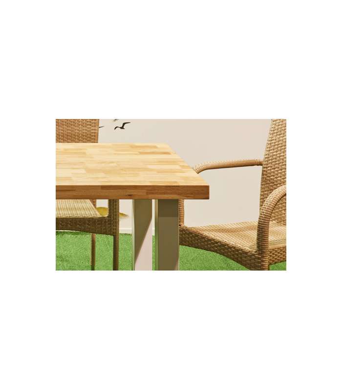 copy of Mesa de comedor fija Loft Roble nordish/ blanco 160