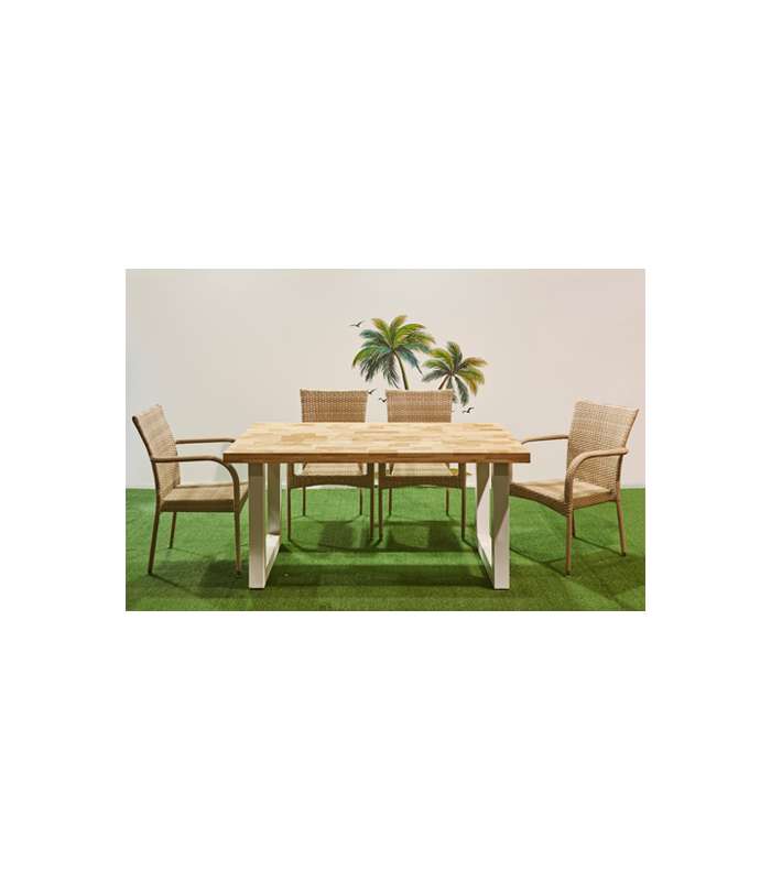 copy of Mesa de comedor fija Loft Roble nordish/ blanco 160