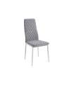 Pack de 4 sillas para cocina o comedor Anita en tejido gris/blanco, 98cm(alto) 43cm(ancho) 44cm(largo)