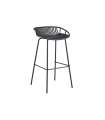 Shell 4 stool pack com encosto de acabamento preto. 88cm (alta) 44cm (largura) 47cm (back)