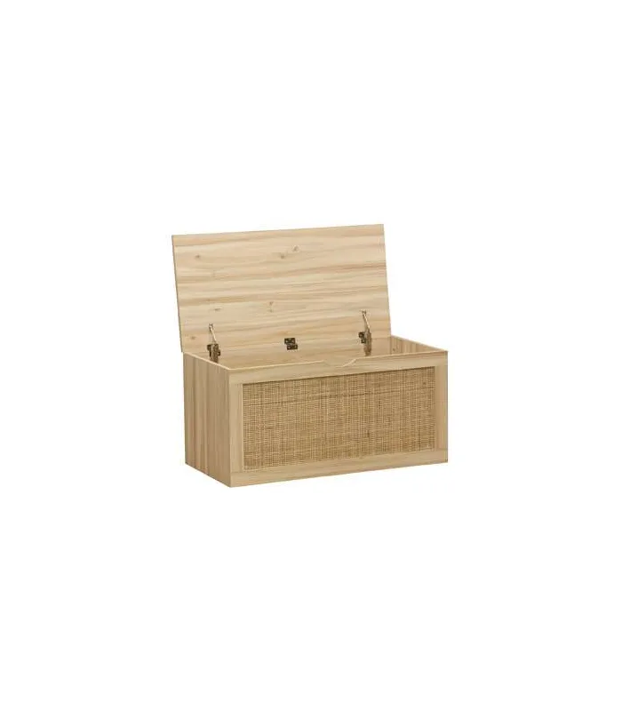 Baúl Decor pino/rattan 80x40x40 cm, elegante y funcional