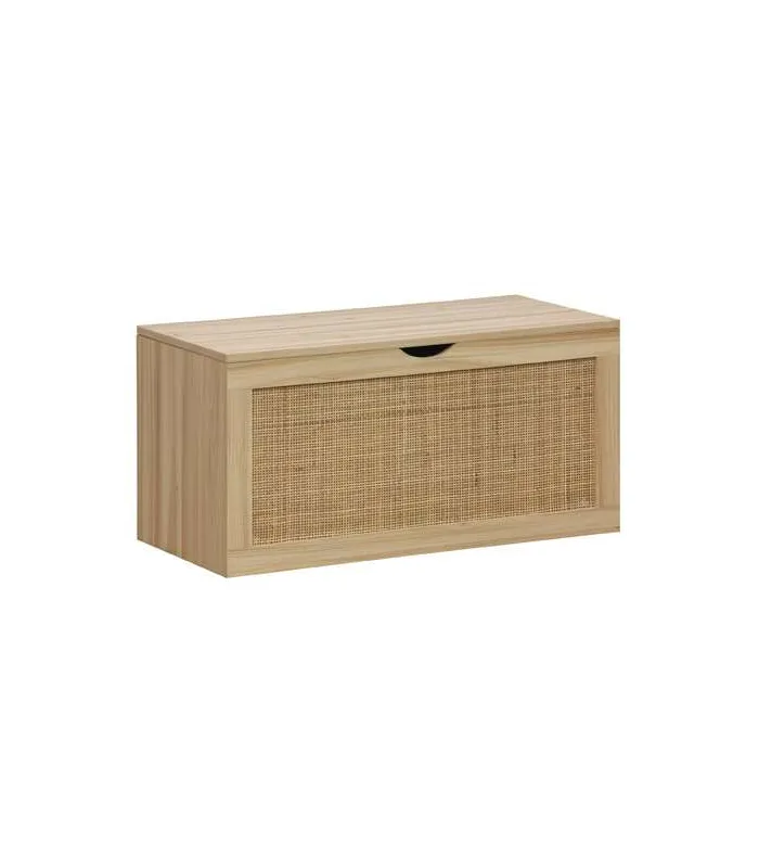 Baúl Decor pino/rattan 80x40x40 cm, elegante y funcional
