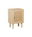 Table basse Tabac en bois massif avec trois tiroirs en finition blanc translucide 63 cm(hauteur)43 cm(largeur)35 cm(profondeur)