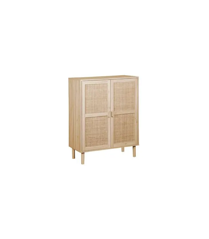 Armario 2 puertas abatibles decor pino/rattan, 110cm