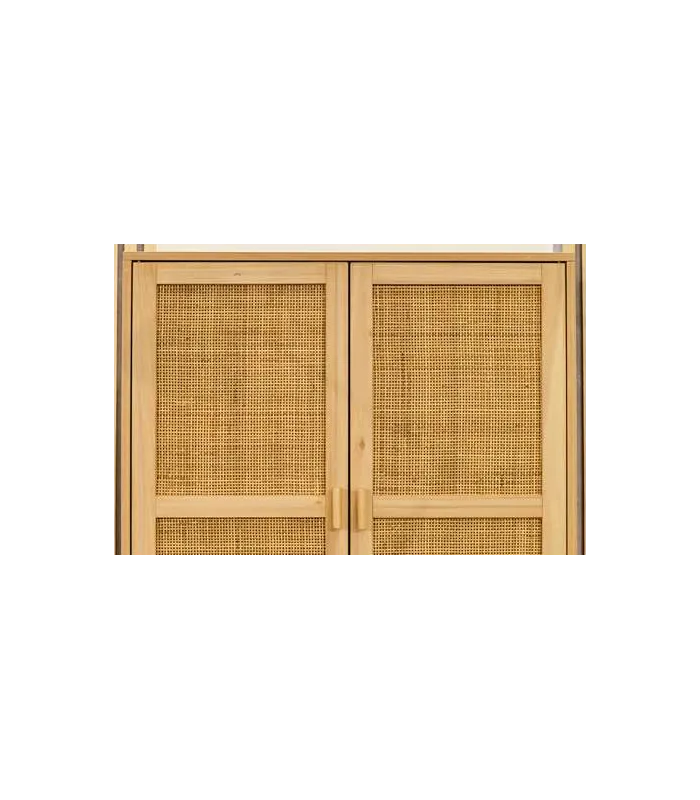 Armario 2 puertas abatibles decor pino/rattan, 110cm