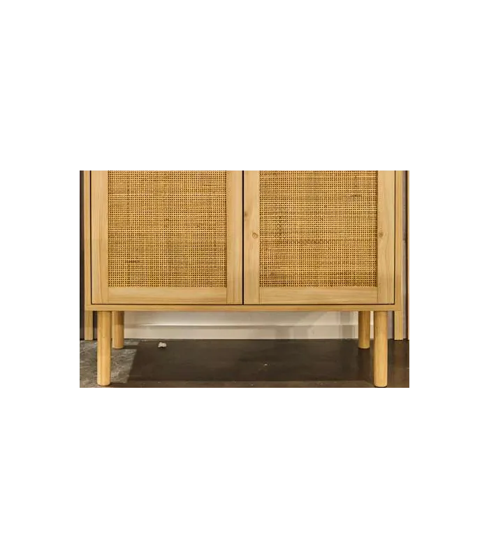 Armario 2 puertas abatibles decor pino/rattan, 110cm