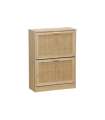 Armario Zapatero 2 Puertas abatibles Decor acabado pino/rattan, 60cm(ancho) 82cm(altura) 24cm(fondo)