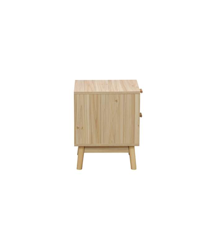 Table basse Tabac en bois massif avec trois tiroirs en finition