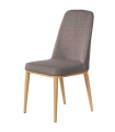 Pack de 4 sillas Claud tapizada en tela color gris, 98 cm(alto)46 cm(ancho)50 cm(largo)