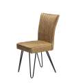 Pack de 2 sillas Urban estructura metalica negra tapizado tela en color marrón, 94 cm(alto)46 cm(ancho)59 cm(largo)