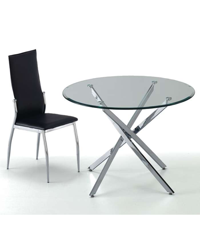 Mesa cristal redonda Gara 110 cm (diámetro) x 74 cm (alto)