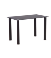 Mesa rectangular Noa acabado tapa cristal y patas metálicas en negro, 75cm(alto) 110cm(ancho) 70cm(fondo)