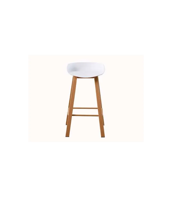 Pack de 2 taburetes Goya blancos, diseño moderno y funcional