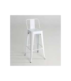 Metal stool with multi-color backrest
