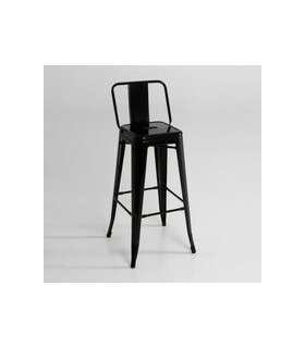 Metal stool with multi-color backrest