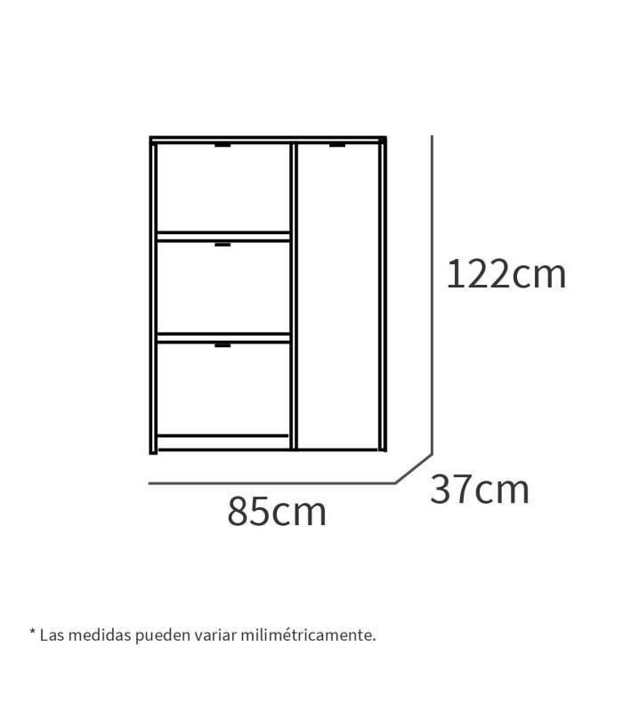 Porte-chaussures 3 casiers et porte-bagages Trevi en deux