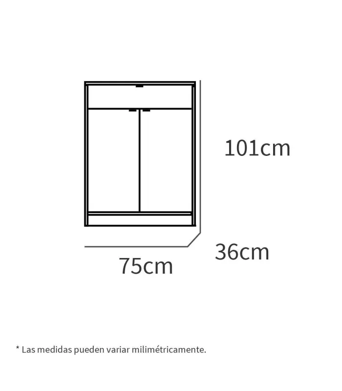 Wardrobe Zapatero Berlin two doors, a drawer several colors.