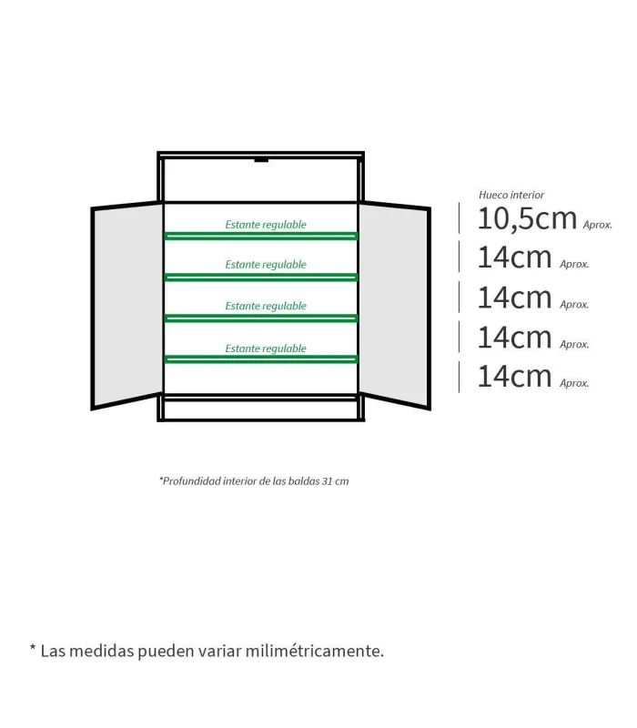 Armario zapatero Berlin en roble cambrian