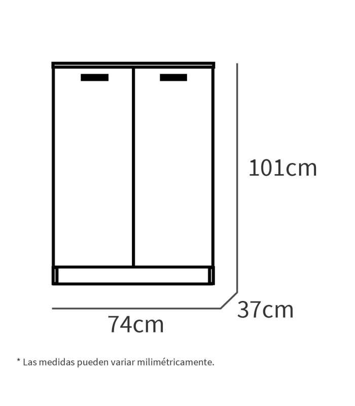 PTARCH Chaiselongues Armario bajo multiusos Tibet 2 puertas