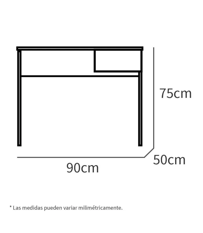 Mesa escritorio Turín con cajón en color roble