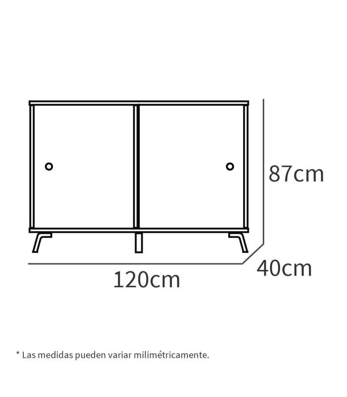 PTARCH Aparadores Aparador Kamet dos puertas correderas acabado