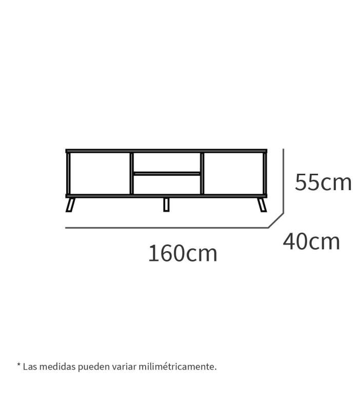 PTARCH Muebles de televisión Mesa television Oslo 2 puertas y 2