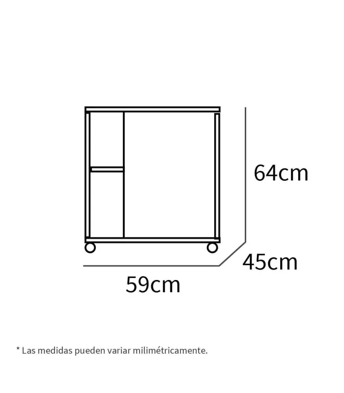 Mueble baño Sintra, acabado roble aurora, 64x59x45cm