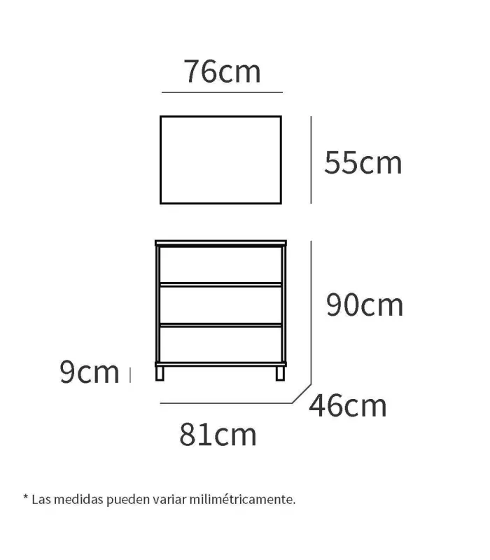 Mueble lavabo Kalma blanco, 90x81,5x46,5 cm