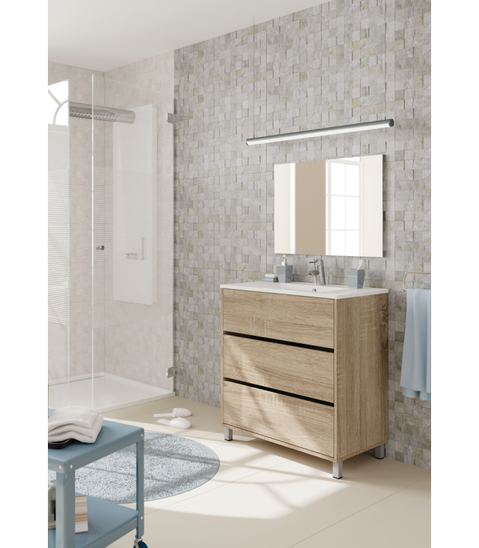 copy of Meuble lavabo Kalma en bois et finition blanche 90