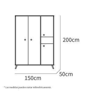 Armoire 4 portes et niche Camila 200 cm(hauteur)150