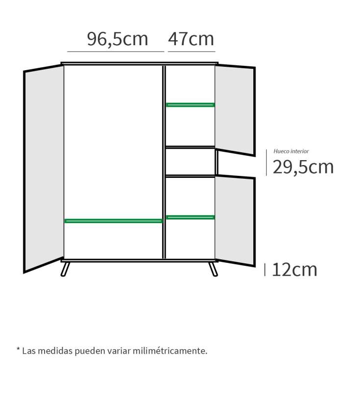 PTARCH Armarios puertas abatibles Armario ropero 4 puertas y