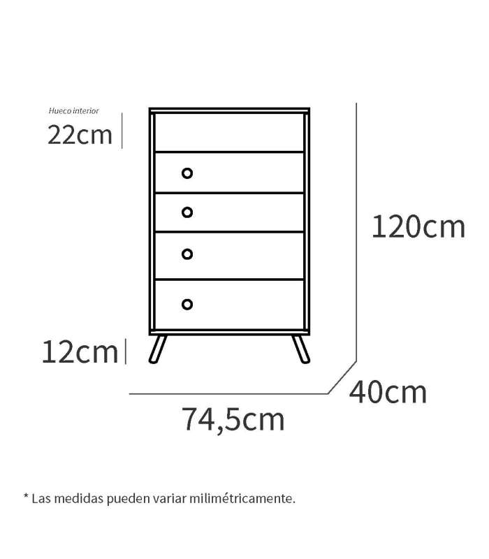 PTARCH Cómodas e toucadores Cómoda Camila com acabamento em