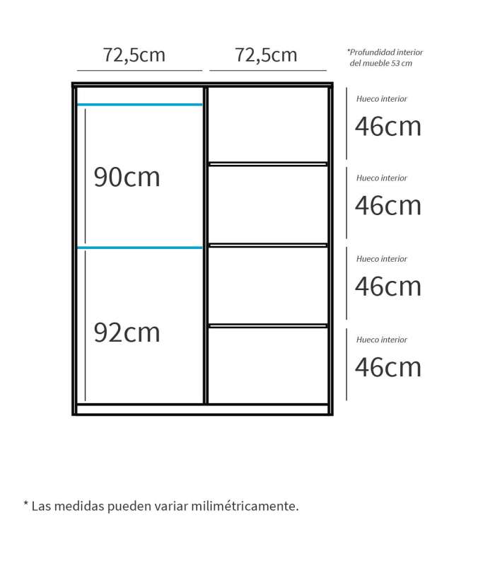 copy of Armoire penderie 2 portes coulissantes Onix deux