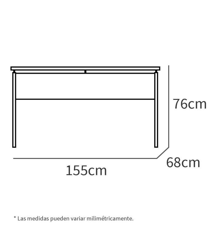 Bureau Rivoli divers coloris au choix 76 cm(hauteur)155