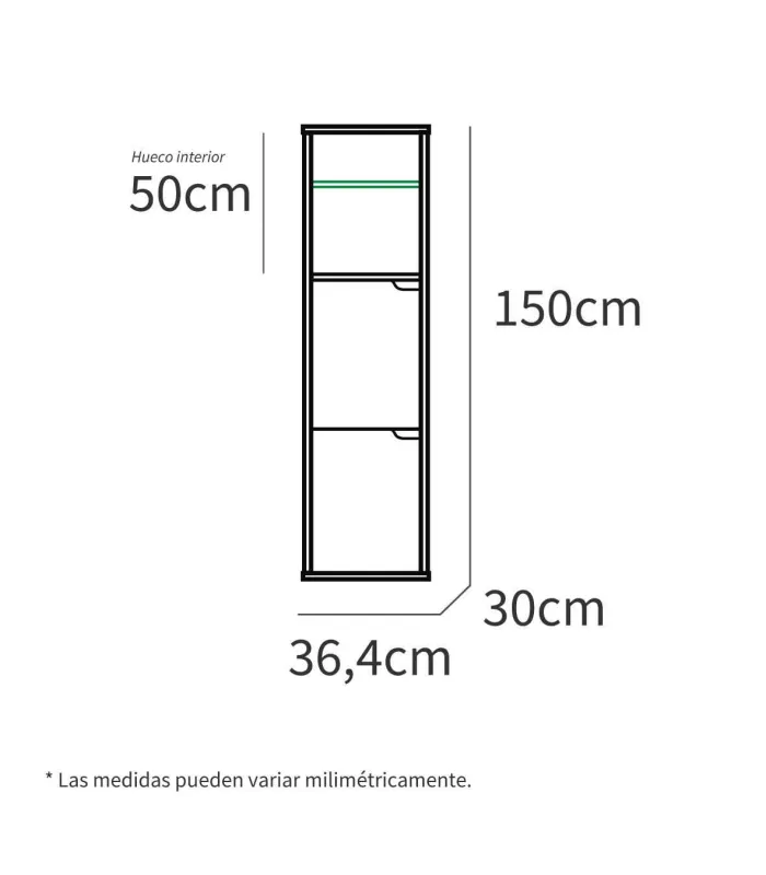 Columna para baño Nadia en acabado blanco o roble gold 150