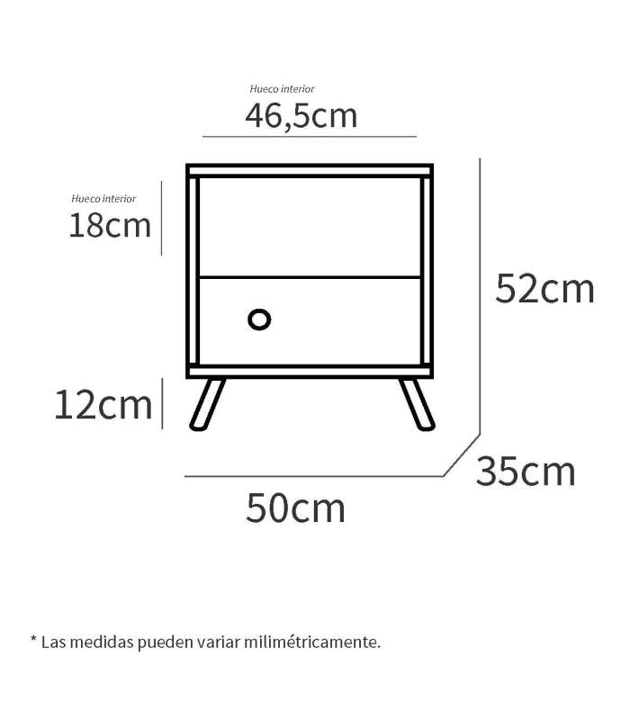 Table basse Camila en finition chêne 52 cm(hauteur)50