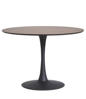 Table ronde Oda finition noir/noyer 75 cm(hauteur) 110