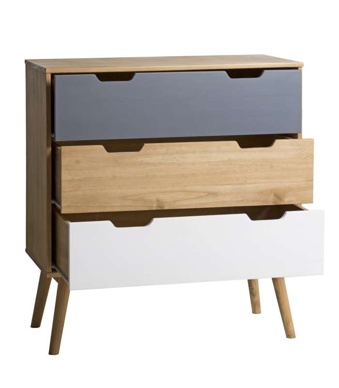 CUSCO 3C WAX/GREY T-WHITE CHEST OF DRAWERS