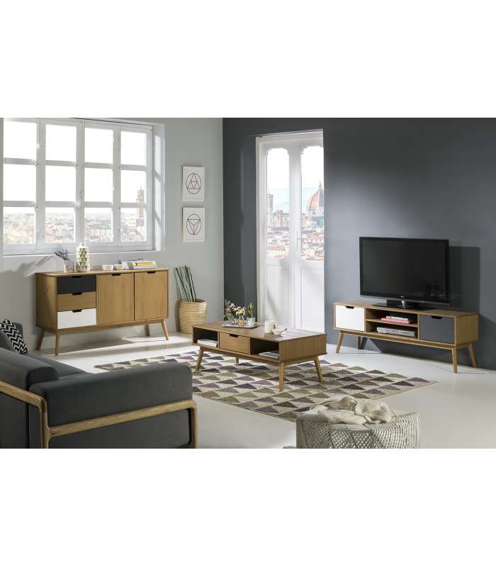 CUSCO SIDEBOARD 2P3C WAX/GREY T-WHITE