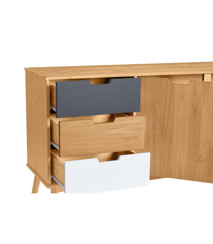 MKRIC Aparadores SIDEBOARD CUSCO 2P3C CERA/CINZA T-WHITE