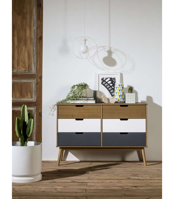 CUSCO 6C WAX/GREY T-WHITE CHEST OF DRAWERS