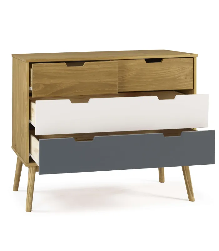 Cómoda Cupido 4 cajones en madera de pino