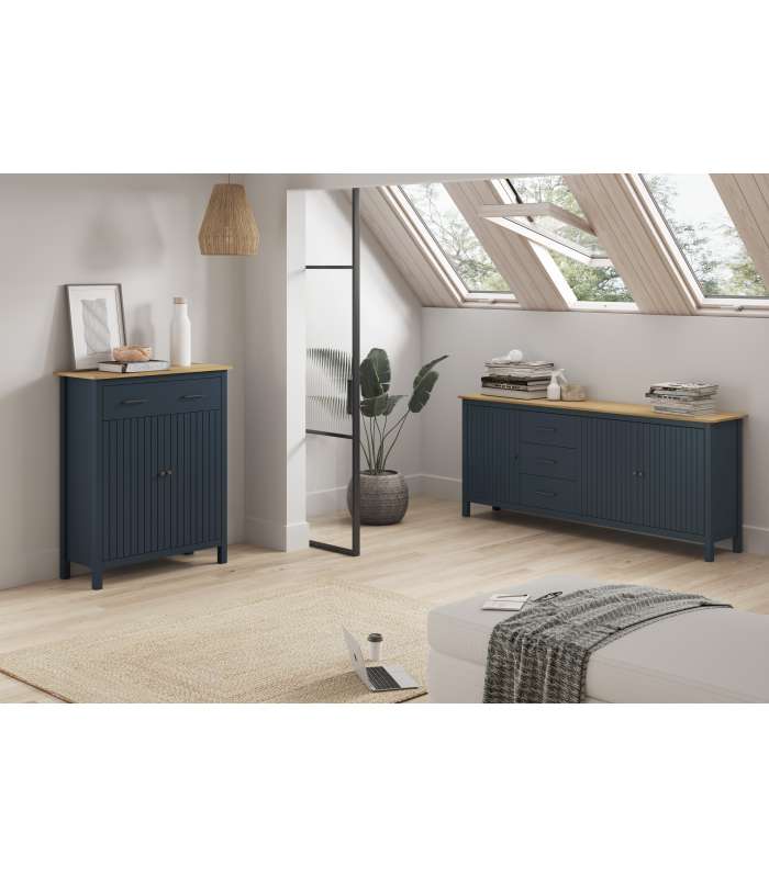 AUX. FURNITURE MIRANDA 2P1C BLUE 7546/CER